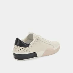 DOLCEVITA ZINA STUD SNEAKERS WHITE BLACK LEATHER