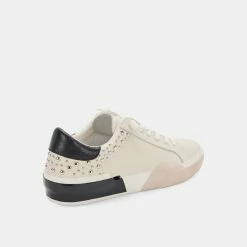Recurate ZINA STUD SNEAKERS WHITE BLACK LEATHER Re:vita RESALE