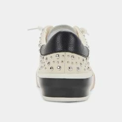 DOLCEVITA ZINA STUD SNEAKERS WHITE BLACK LEATHER