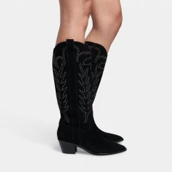 DOLCEVITA SOLEI STUD BOOTS BLACK SUEDE