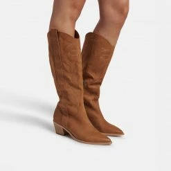 DOLCEVITA WESTERN INSPIRED SOLEI BOOTS WHISKEY NUBUCK