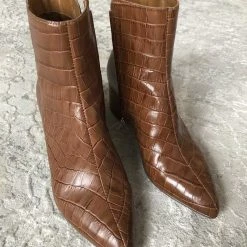 Recurate RESALE BEL BOOTIES COGNAC CROCO Re:vita