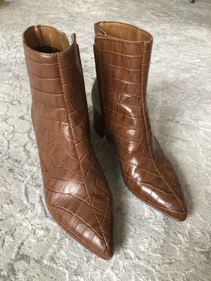 Recurate RESALE BEL BOOTIES COGNAC CROCO Re:vita