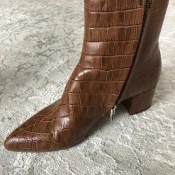 Recurate RESALE BEL BOOTIES COGNAC CROCO Re:vita