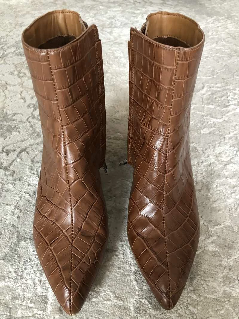 Recurate RESALE BEL BOOTIES COGNAC CROCO Re:vita