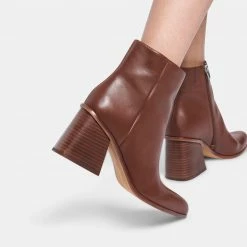 DOLCEVITA TERRIE BOOTIES CHOCOLATE LEATHER