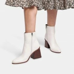 DOLCEVITA TERRIE BOOTIES IVORY LEATHER