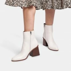 Recurate RESALE TERRIE BOOTIES IVORY LEATHER - Re:vita