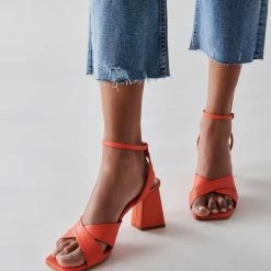 DOLCEVITA SANDALS TIKI HEELS PERSIMMON LEATHER