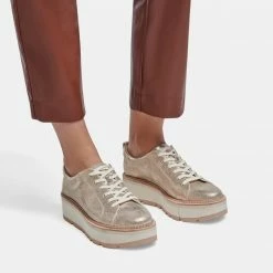 DOLCEVITA TOYAH SNEAKERS LIGHT GOLD METALLIC SUEDE