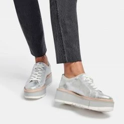 Recurate TOYAH SNEAKERS SILVER METALLIC SUEDE Re:vita