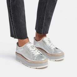 Recurate TOYAH SNEAKERS SILVER METALLIC SUEDE Re:vita