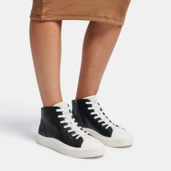 Recurate VEOLA PLUSH SNEAKERS BLACK EMBOSSED LEATHER Re:vita