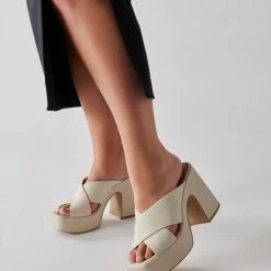 DOLCEVITA WONDER HEELS IVORY LEATHER