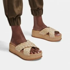 DOLCEVITA WRENLY SANDALS LT NATURAL RAFFIA