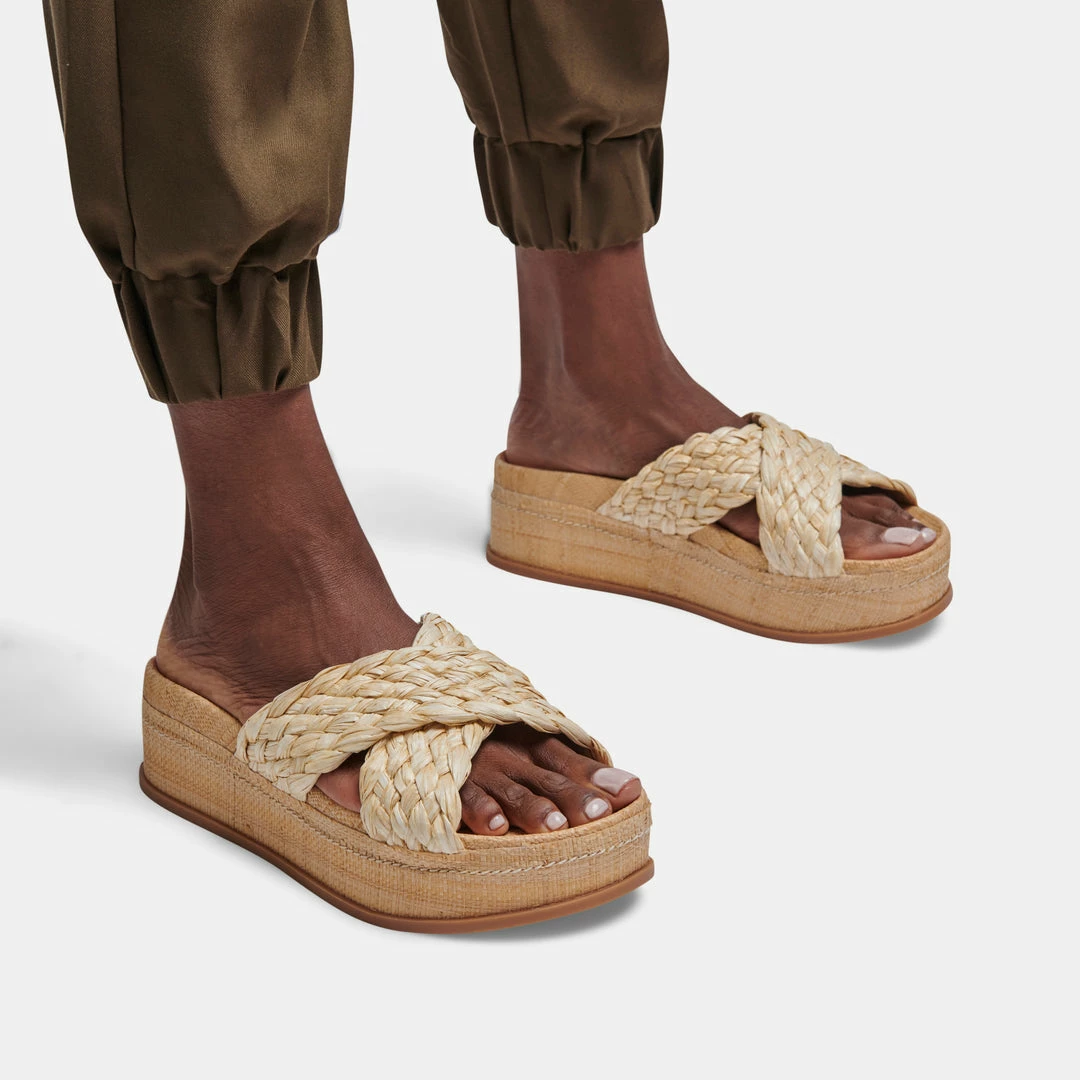 DOLCEVITA WRENLY SANDALS LT NATURAL RAFFIA