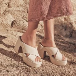 DOLCEVITA WONDER HEELS IVORY LEATHER