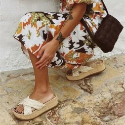 DOLCEVITA WRENLY SANDALS LT NATURAL RAFFIA