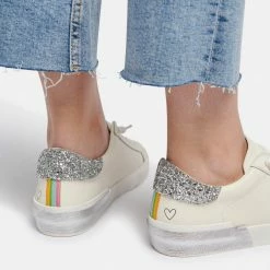 DOLCEVITA ZINA PRIDE SNEAKERS WHITE LEATHER