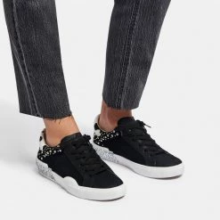 DOLCEVITA ZINA STUD SNEAKERS BLACK LEATHER