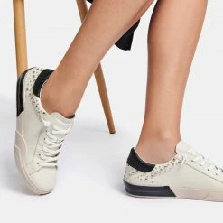 Recurate ZINA STUD SNEAKERS WHITE BLACK LEATHER Re:vita RESALE