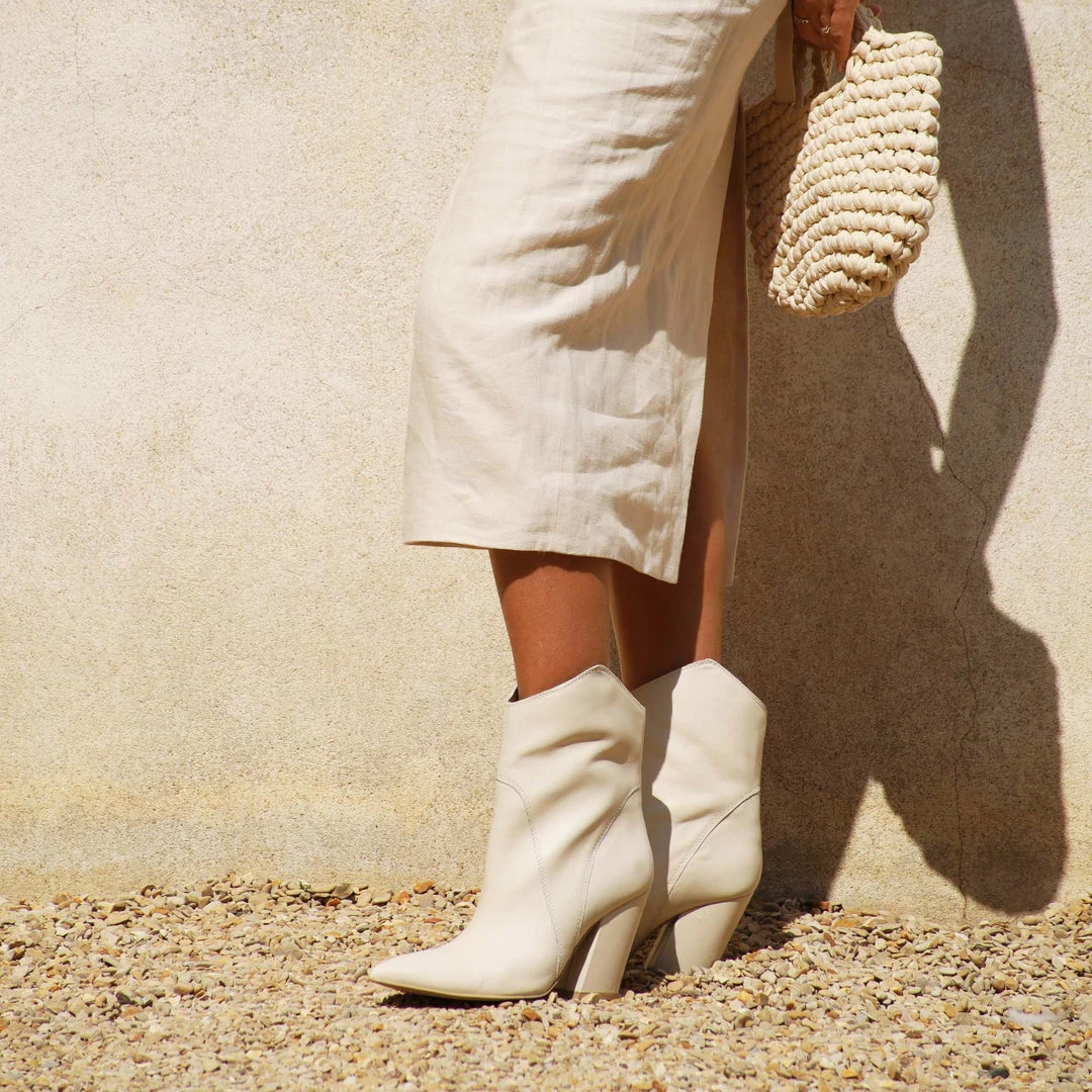 DOLCEVITA NESTLY BOOTIES IVORY LEATHER