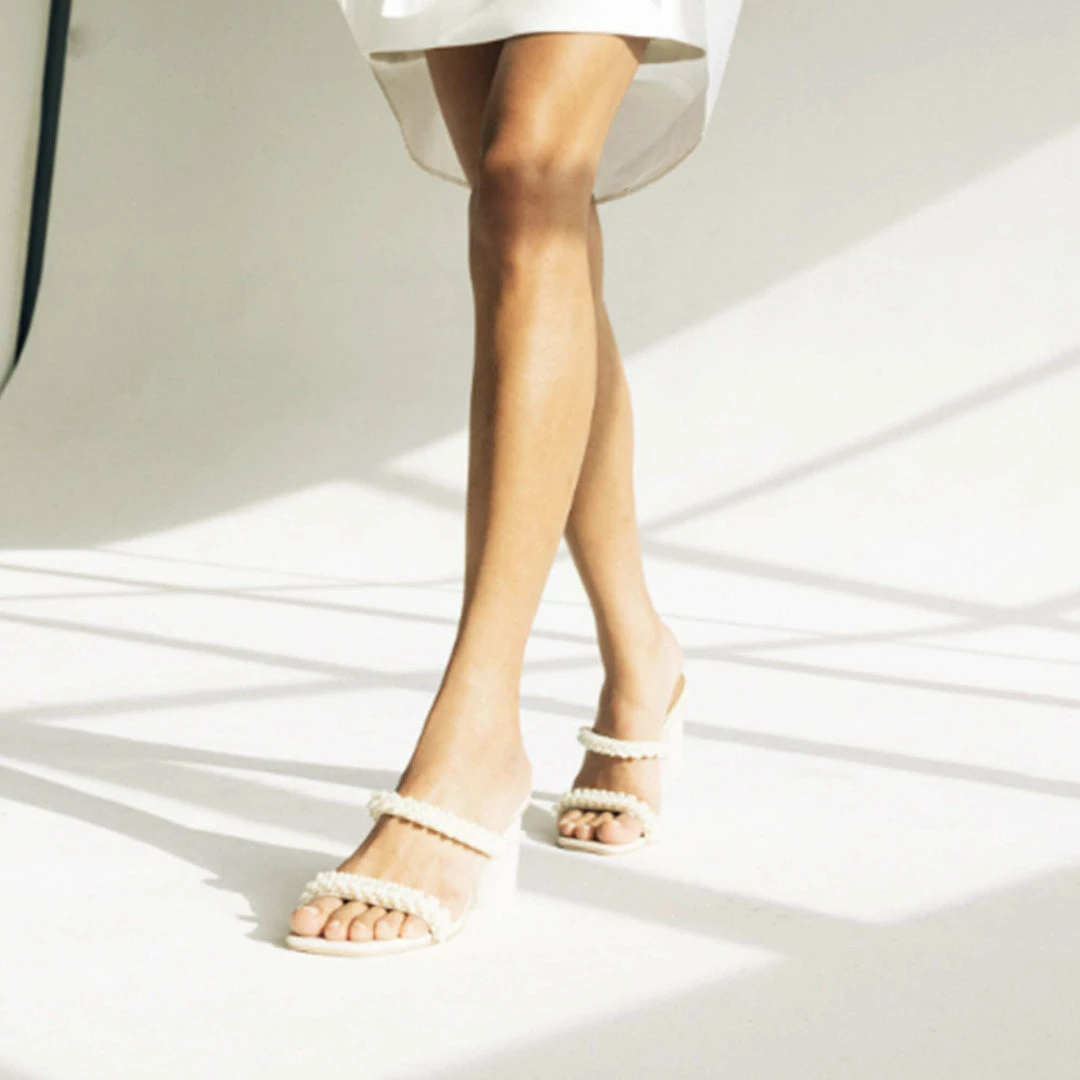 DOLCEVITA NOEL HEELS VANILLA PEARLS SANDALS