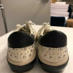 Recurate ZINA STUD SNEAKERS WHITE BLACK LEATHER Re:vita RESALE