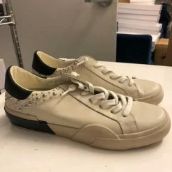 Recurate ZINA STUD SNEAKERS WHITE BLACK LEATHER Re:vita RESALE