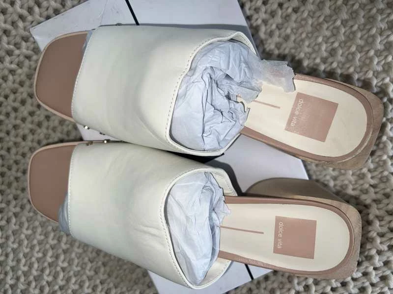 Recurate RESALE AMINO HEELS IN WHITE LEATHER - Re:vita