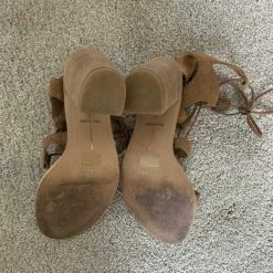 Recurate LACE UP SANDAL IN BROWN SUEDE - Re:vita RESALE