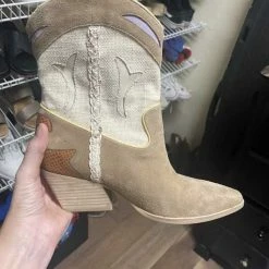Recurate RESALE LORAL BOOTIES IN TAUPE MULTI SUEDE - Re:vita