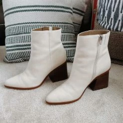 Recurate RESALE TERRIE BOOTIES IVORY LEATHER - Re:vita