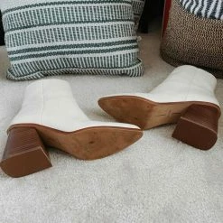 Recurate RESALE TERRIE BOOTIES IVORY LEATHER - Re:vita