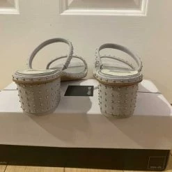 Recurate RIYA STUDDED SANDALS IN GREY NUBUCK - Re:vita RESALE